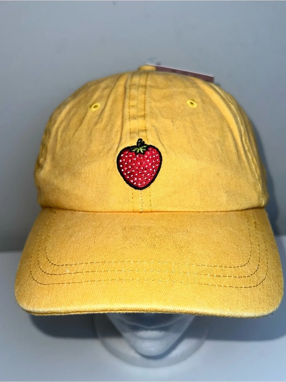 Yellow Strawberry Embroidered Baseball Cap
